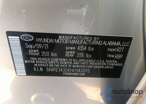 2022 Hyundai Sonata Sel Plus from USA, damaged, VIN 5NPEJ4J24NH142095